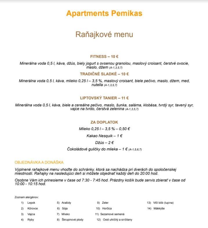 Apartments Pemikas II Липтовски-Микулаш Экстерьер фото